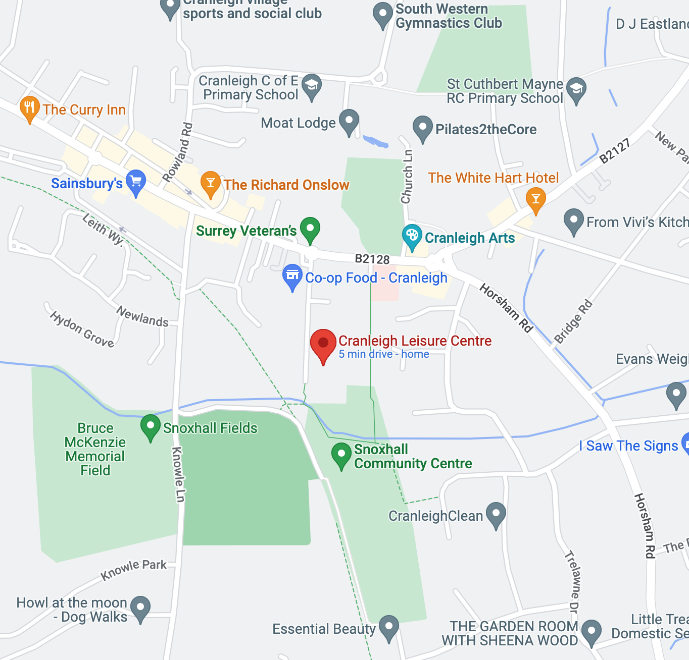 Cranleigh Leisure Centre Map
